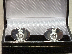Royal Navy Crown and Anchor Sterling Silver cufflinks - Click Image to Close